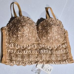 Windsor Rhinestone & Sequin Lace Bustier Crop Top NWT!!!!
